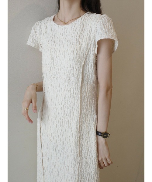 amel（エイメル）の「エンボスラインフレンチスリーブドレス/アイボリー（ワンピース・レディース・アイボリー・FREE）」の9枚目の写真