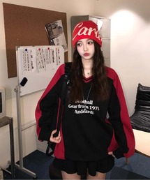 MAISON DE THERESE（メゾン ド テレーズ）の「配色Vネック切り替えスウェット（スウェット）」
