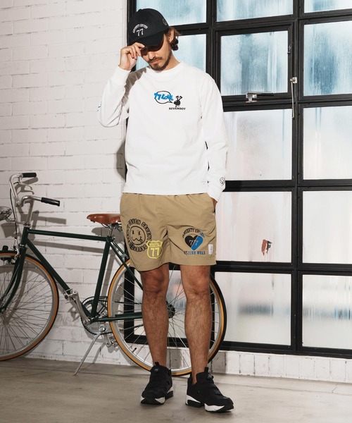 seventy seven(セブンティセブン)の「mlt5170-heavy onz USA cotton L-S t-shirts (77rabbit) ロンT(Tシャツ/カットソー・メンズ・グリーン/ホワイト/ブラック・S/M/L/XL)」の8枚目の写真