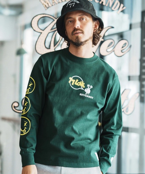 seventy seven(セブンティセブン)の「mlt5170-heavy onz USA cotton L-S t-shirts (77rabbit) ロンT(Tシャツ/カットソー・メンズ・グリーン/ホワイト/ブラック・S/M/L/XL)」の11枚目の写真