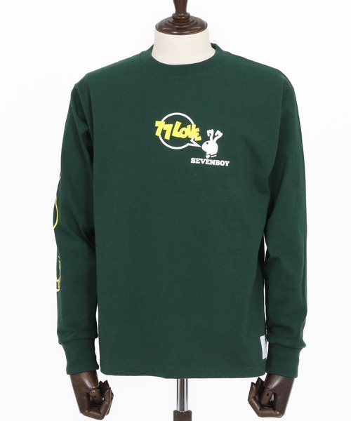 seventy seven(セブンティセブン)の「mlt5170-heavy onz USA cotton L-S t-shirts (77rabbit) ロンT(Tシャツ/カットソー・メンズ・グリーン/ホワイト/ブラック・S/M/L/XL)」の21枚目の写真
