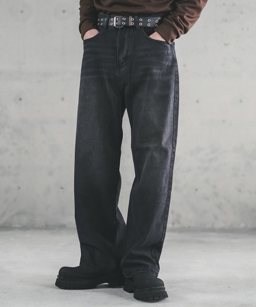 セール】Overdyed wide straight denim pants / オーバーダイ