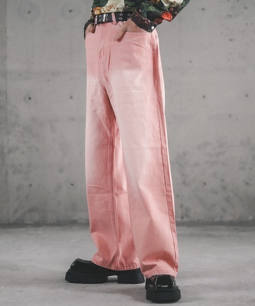 セール】Overdyed wide straight denim pants / オーバーダイ