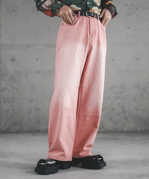 セール】Overdyed wide straight denim pants / オーバーダイ