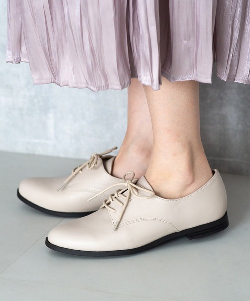 JELLY BEANS（ジェリービーンズ）の「【晴雨兼用】【防水・撥水】【生活防水】【滑りにくい】【雨の日】【通勤靴】【レイン対応】レースアップレインシューズ (404-59083)JELLY BEANS(ジェリービーンズ)（レインシューズ・レディース・グレー/ブラック/アイボリー/ブラック系その他・22.5/24.5/24/23.5/23）」の2枚目の写真