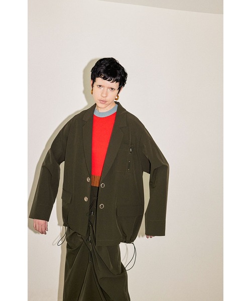 DRAWSTRING BACK ZIP JK（テーラードジャケット）｜OMMO