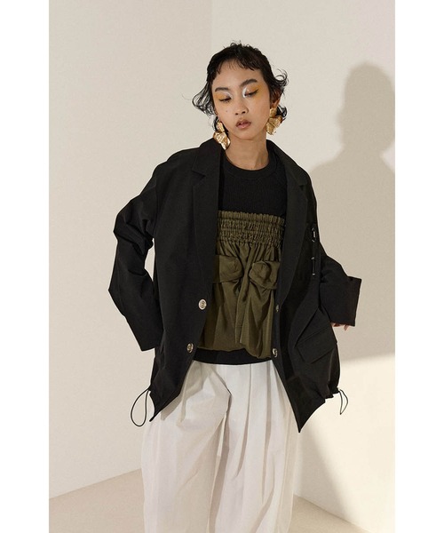 OMMO（オーエムエムオー）の「DRAWSTRING BACK ZIP JK（テーラード