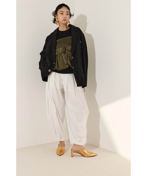 DRAWSTRING BACK ZIP JK（テーラードジャケット）｜OMMO（オーエム