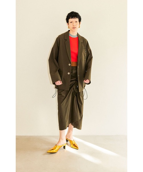 DRAWSTRING BACK ZIP JK（テーラードジャケット）｜OMMO