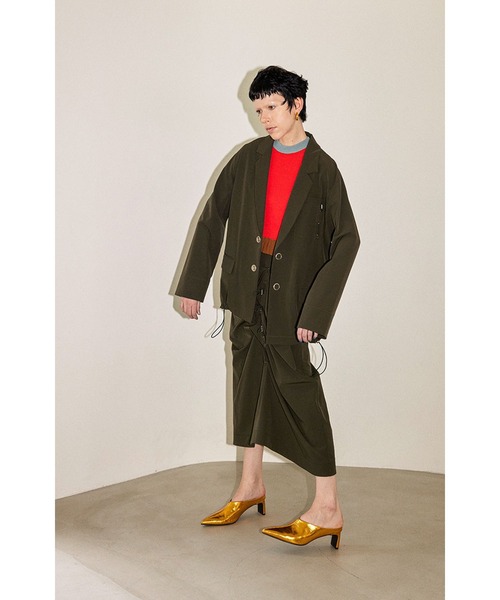 DRAWSTRING BACK ZIP JK（テーラードジャケット）｜OMMO（オーエム