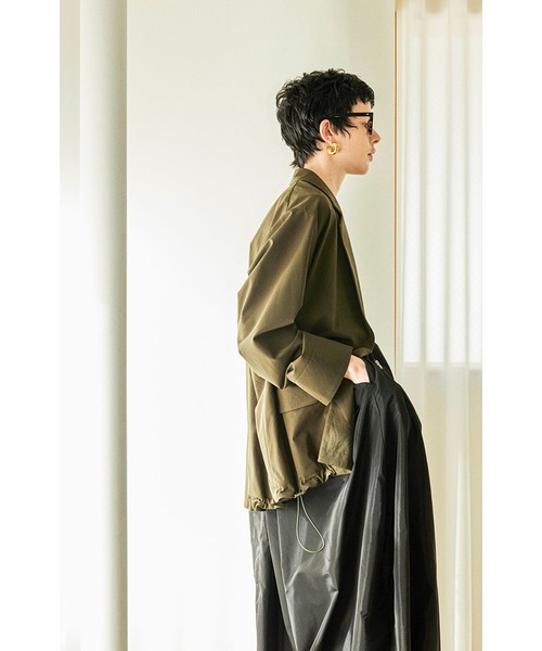 DRAWSTRING BACK ZIP JK（テーラードジャケット）｜OMMO（オーエム