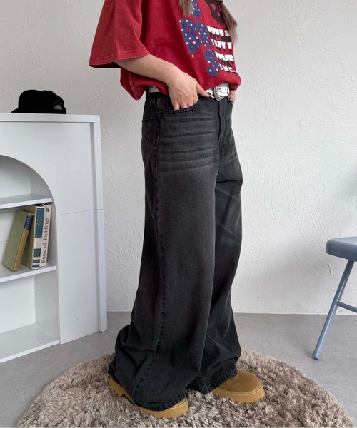 sedacle（セダクル）の「バギーシルエットオーバーダイデニム（デニムパンツ・メンズ・ライトブルー/ブラック/インディゴブルー・MEDIUM/SMALL/LARGE）」の6枚目の写真