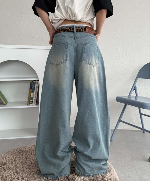 sedacle（セダクル）の「バギーシルエットオーバーダイデニム（デニムパンツ・メンズ・ライトブルー/ブラック/インディゴブルー・MEDIUM/SMALL/LARGE）」の19枚目の写真