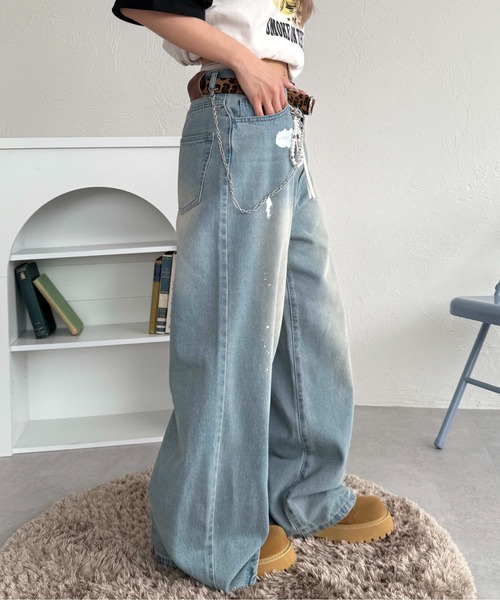 sedacle（セダクル）の「バギーシルエットオーバーダイデニム（デニムパンツ・メンズ・ライトブルー/ブラック/インディゴブルー・MEDIUM/SMALL/LARGE）」の17枚目の写真