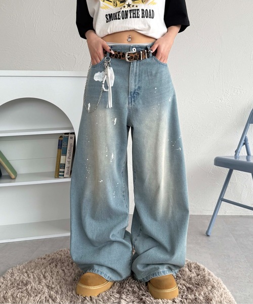 sedacle（セダクル）の「バギーシルエットオーバーダイデニム（デニムパンツ・メンズ・ライトブルー/ブラック/インディゴブルー・MEDIUM/SMALL/LARGE）」の16枚目の写真