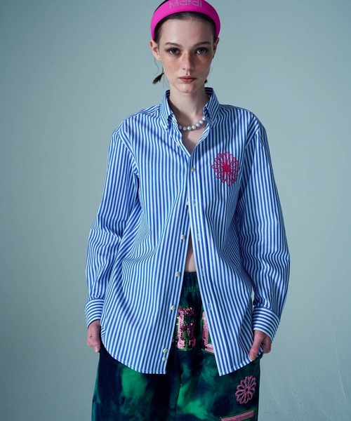 マーディ ディッシュ COTTON SHIRT CANDY STRIPE（シャツ/ブラウス）｜Mardi Mercredi
