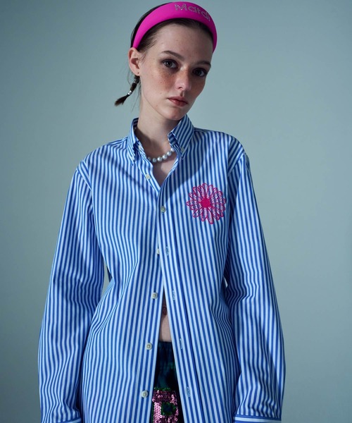 Mardi M ercredi クロップドブラウス OXFORD SHIRT STRIPE（シャツ/ブラウス）｜Mardi Mercredi