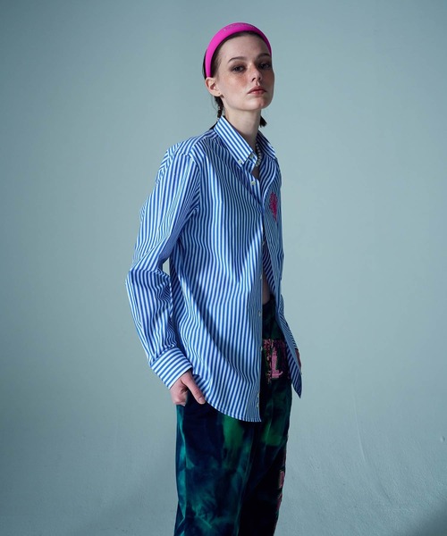 Mardi Mercredi(マルディメクルディ)の「COTTON SHIRT CANDY STRIPE / コットン シャツ キャンディー ストライプ(シャツ/ブラウス・レディース・ブルー/ピンク/ラベンダー・FREE)」の6枚目の写真