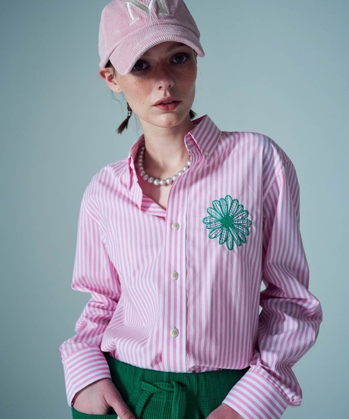 ブラウス シャツ COTTON SHIRT CANDY STRIPE レディース COTTON SHIRT CANDY STRIPE（シャツ/ブラウス）｜Mardi Mercredi