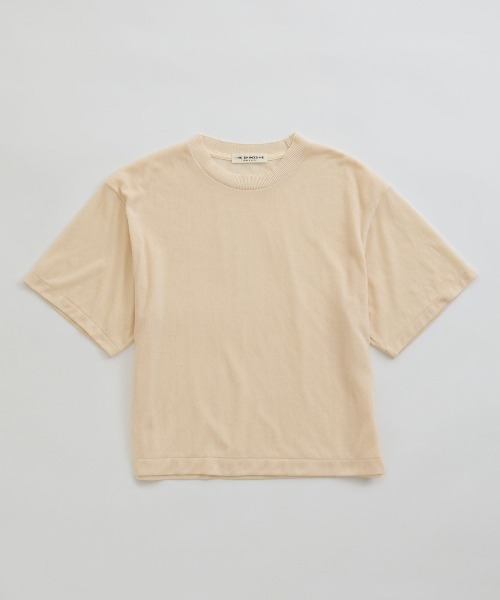 THE SHINZONE(ザ シンゾーン)の「THE SHINZONE SHEER GAUZE HALF SLEEVE TEE 25SMSCU01(Tシャツ/カットソー・レディース・オフホワイト/ブラック/グリーン・FREE)」の1枚目の写真