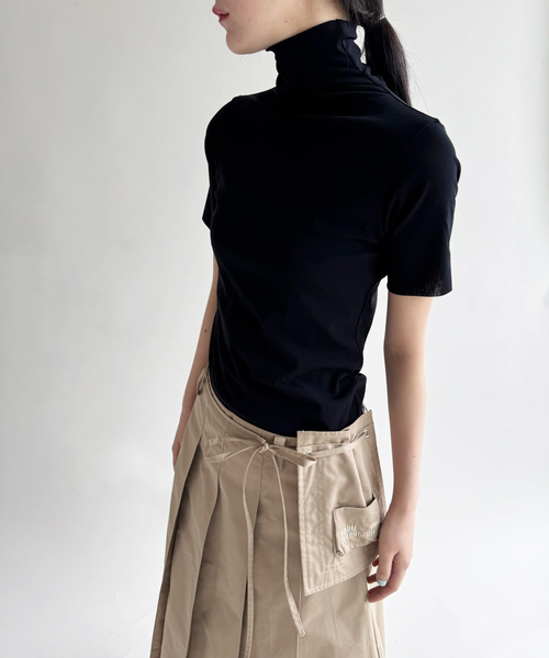 EDIT. FOR LULU（エディットフォールル）の「【Pierre Mantoux/ピエールマントゥー】シアータートルハーフスリーブTEE（Tシャツ/カットソー・レディース・ホワイト/ブラック・SMALL）」の5枚目の写真