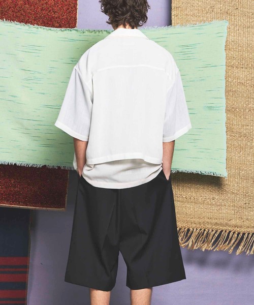 MAISON SPECIAL（メゾンスペシャル）の「《UNISEX》Prime-Over Layering Short Sleeve Shirt/プライムオーバーレイヤリングショートスリーブシャツ【MAISON SPECIAL/メゾンスペシャル】（シャツ/ブラウス・メンズ・ブラック/ホワイト・1/2）」の7枚目の写真