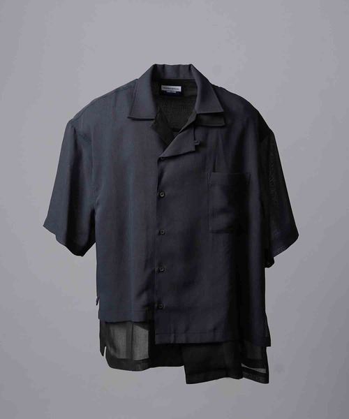 MAISON SPECIAL（メゾンスペシャル）の「《UNISEX》Prime-Over Layering Short Sleeve Shirt/プライムオーバーレイヤリングショートスリーブシャツ【MAISON SPECIAL/メゾンスペシャル】（シャツ/ブラウス・メンズ・ブラック/ホワイト・1/2）」の8枚目の写真
