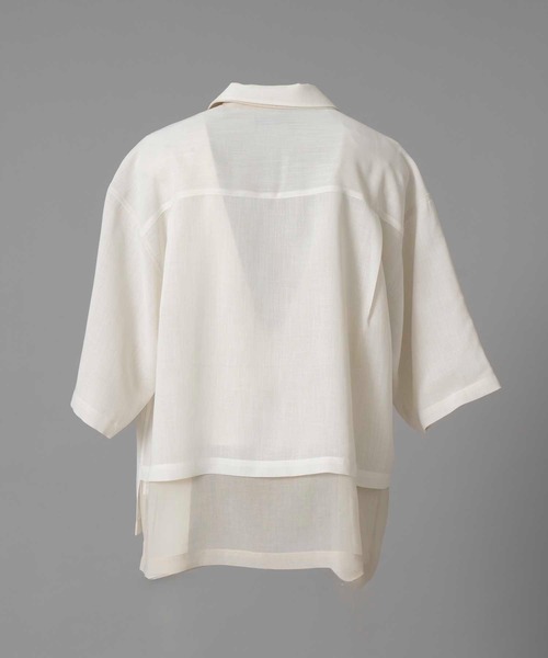 MAISON SPECIAL（メゾンスペシャル）の「《UNISEX》Prime-Over Layering Short Sleeve Shirt/プライムオーバーレイヤリングショートスリーブシャツ【MAISON SPECIAL/メゾンスペシャル】（シャツ/ブラウス・メンズ・ブラック/ホワイト・1/2）」の11枚目の写真