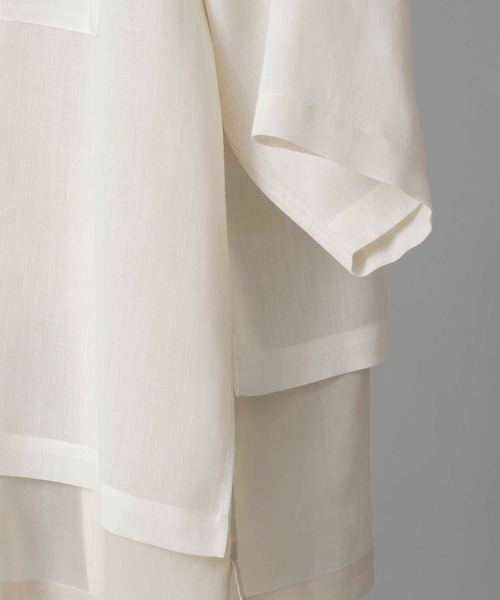 MAISON SPECIAL（メゾンスペシャル）の「《UNISEX》Prime-Over Layering Short Sleeve Shirt/プライムオーバーレイヤリングショートスリーブシャツ【MAISON SPECIAL/メゾンスペシャル】（シャツ/ブラウス・メンズ・ブラック/ホワイト・1/2）」の14枚目の写真