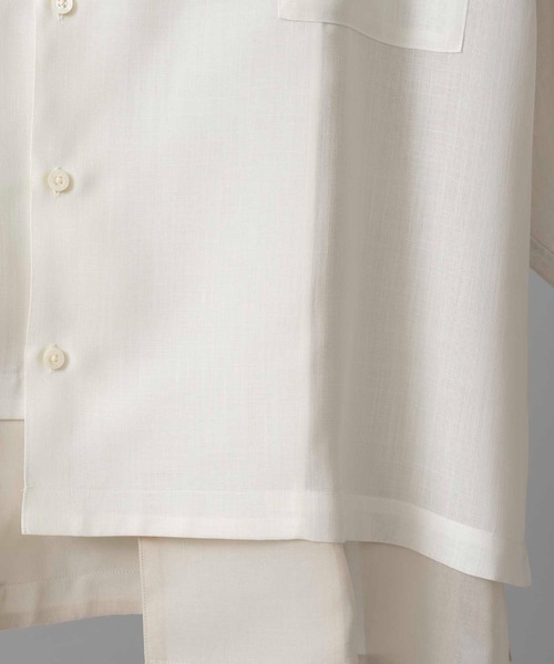 MAISON SPECIAL（メゾンスペシャル）の「《UNISEX》Prime-Over Layering Short Sleeve Shirt/プライムオーバーレイヤリングショートスリーブシャツ【MAISON SPECIAL/メゾンスペシャル】（シャツ/ブラウス・メンズ・ブラック/ホワイト・1/2）」の13枚目の写真