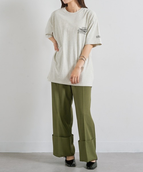 UNIVERSAL OVERALL(ユニバーサルオーバーオール)の「【UNIVERSAL OVERALL】ワンポイントバックプリントTシャツ U2513209-B TEE(Tシャツ/カットソー・メンズ・オートミール/ホワイト/ブラック・S/M/L/XL)」の17枚目の写真