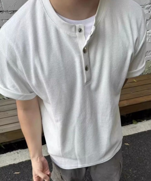 BEAMS T（ビームスT）【SPECIAL PRICE】ワッフル ヘンリーネック