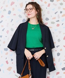 JETSET SOLO PLUS （ジェットセットソロプラス）の「【JETSET SOLO PLUS】リネンライクストレッチ半袖テーラードジャケット（テーラードジャケット）」