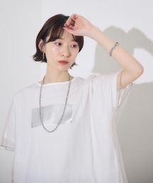 チュール重ね箔プリントT