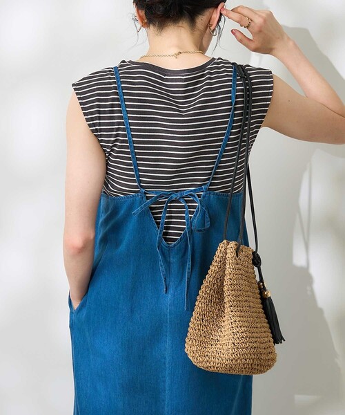 FREAK'S STORE(フリークスストア)の「【セットアイテム】リネンレーヨン キャミワンピース インナーセット(ワンピース・レディース・ブルー/ブラック/ベージュ・フリ-)」の3枚目の写真