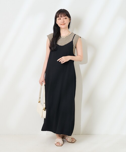 FREAK'S STORE(フリークスストア)の「【セットアイテム】リネンレーヨン キャミワンピース インナーセット(ワンピース・レディース・ブルー/ブラック/ベージュ・フリ-)」の1枚目の写真
