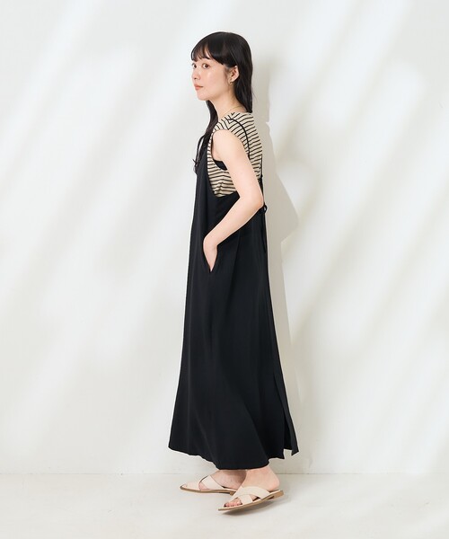 FREAK'S STORE(フリークスストア)の「【セットアイテム】リネンレーヨン キャミワンピース インナーセット(ワンピース・レディース・ブルー/ブラック/ベージュ・フリ-)」の6枚目の写真
