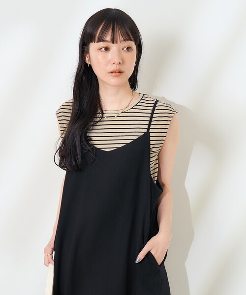 セール】【セットアイテム】リネンレーヨン キャミワンピース