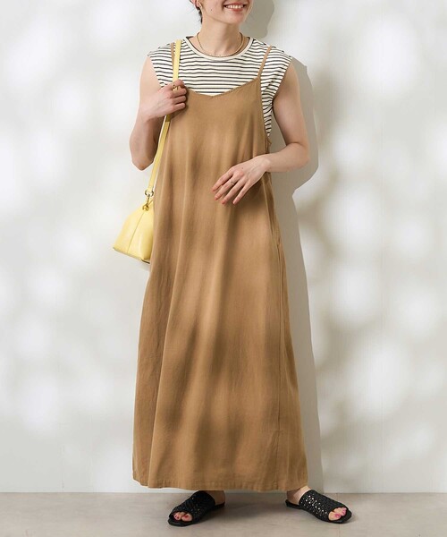 FREAK'S STORE(フリークスストア)の「【セットアイテム】リネンレーヨン キャミワンピース インナーセット(ワンピース・レディース・ブルー/ブラック/ベージュ・フリ-)」の11枚目の写真
