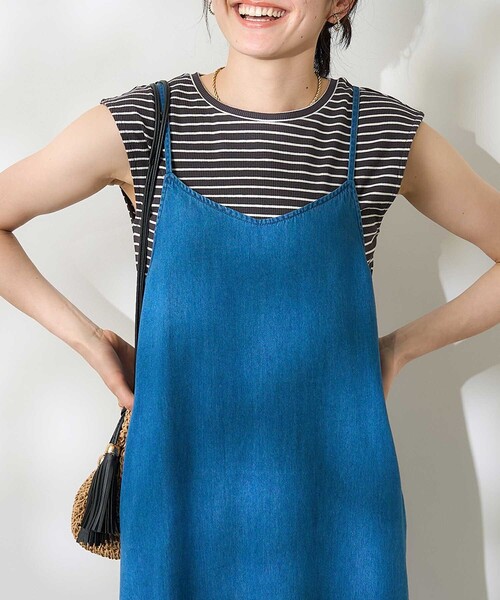 FREAK'S STORE(フリークスストア)の「【セットアイテム】リネンレーヨン キャミワンピース インナーセット(ワンピース・レディース・ブルー/ブラック/ベージュ・フリ-)」の22枚目の写真