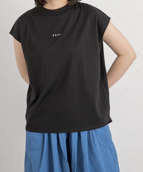 EKAL(エカル)の「フレンチスリーブカットソー(Tシャツ/カットソー・レディース・ブラック/ブルー系その他/ホワイト/ベージュ系その他・ONE)」の16枚目の写真