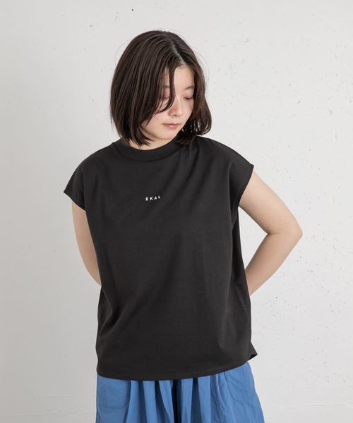 EKAL(エカル)の「フレンチスリーブカットソー(Tシャツ/カットソー・レディース・ブラック/ブルー系その他/ホワイト/ベージュ系その他・ONE)」の18枚目の写真