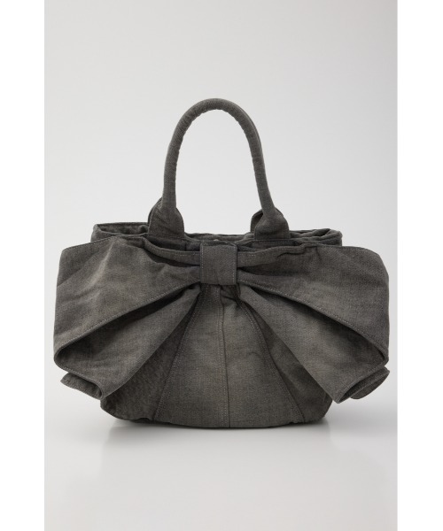 RODEO CROWNS WIDE BOWL(ロデオクラウンズワイドボウル)の「リボンデニムトート(トートバッグ・レディース・ブラック/ブルー・FREE)」の4枚目の写真