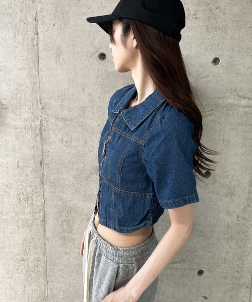 ディーゼル　♡ メタルロゴ　デニム風　トップス die-l-t-f4-686_5.jpg
