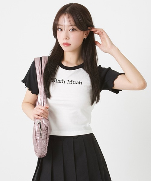 A'GEM/9 × .kom 『muah muah/ムーアムーア』STITCH RAGLAN FRILL