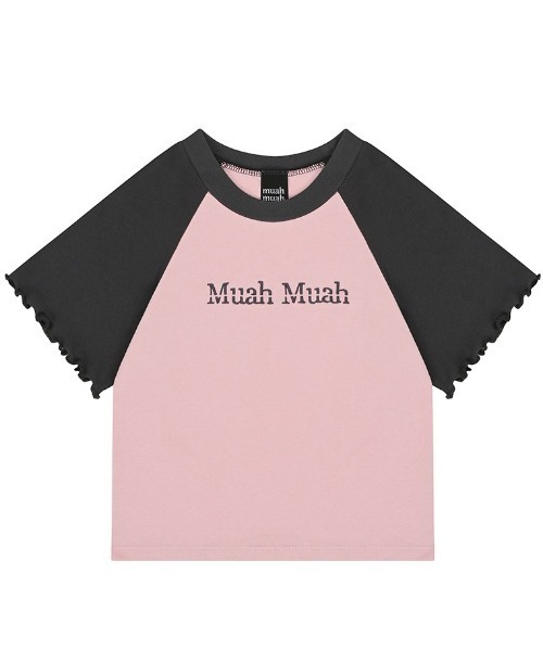 muahmuah(ムーアムーア)の「A'GEM/9 × .kom 『muah muah/ムーアムーア』STITCH RAGLAN FRILL HALF T-Shirt ステッチラグラン フリルハーフ Tシャツ(Tシャツ/カットソー・レディース・グレー/ホワイト/ピンク・FREE)」の13枚目の写真