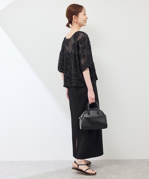 ROPE' PICNIC（ロペピクニック）の「メッシュコード刺繍プルオーバー（Tシャツ/カットソー・レディース・サックスブルー/ブラック/オフホワイト・38）」の8枚目の写真