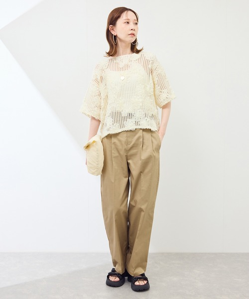 ROPE' PICNIC（ロペピクニック）の「メッシュコード刺繍プルオーバー（Tシャツ/カットソー・レディース・サックスブルー/ブラック/オフホワイト・38）」の13枚目の写真