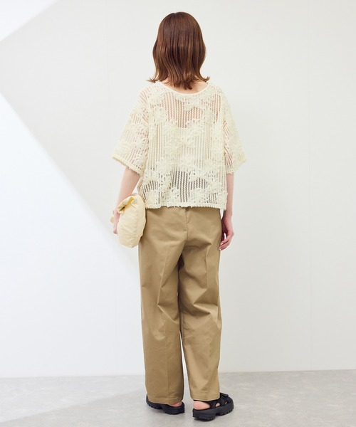 ROPE' PICNIC（ロペピクニック）の「メッシュコード刺繍プルオーバー（Tシャツ/カットソー・レディース・サックスブルー/ブラック/オフホワイト・38）」の15枚目の写真