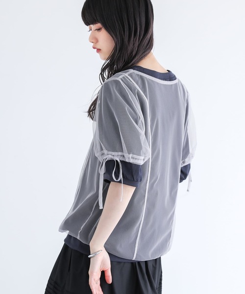 somari imagination(ソマリ イマジネーション)の「『チュールレイヤードカットソー』(Tシャツ/カットソー・レディース・イエロー/ネイビー・2/1)」の14枚目の写真